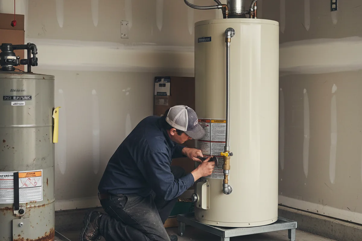 Water heater and shutoff valve replacement in Sharon